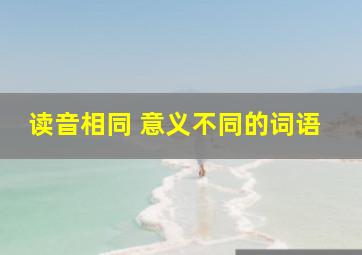 读音相同 意义不同的词语